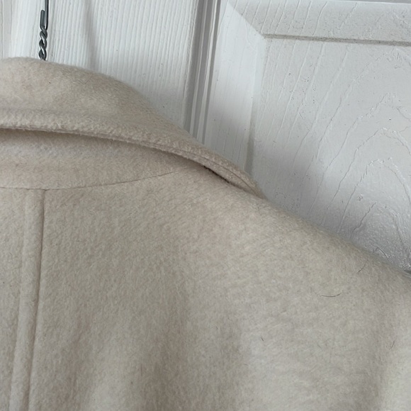 Calvin Klein white cream double single breasted pea coat trench coat soft sz 4 - Picture 6 of 16
